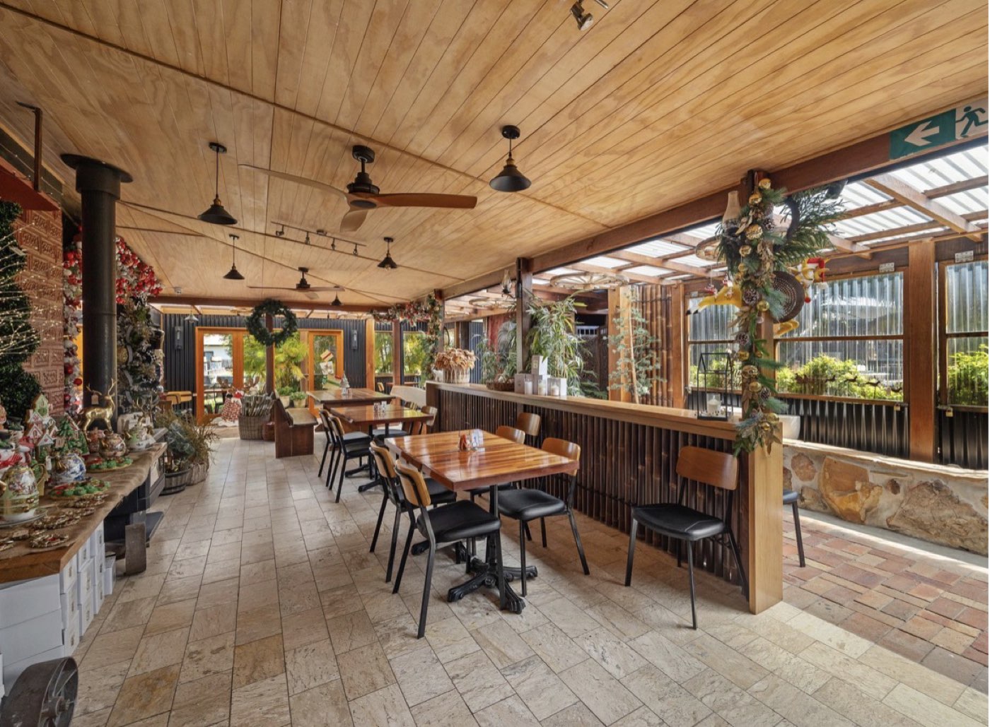 Inside the licensed café